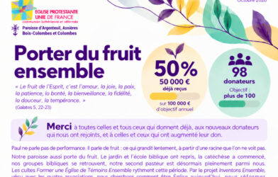 Contribuer aux travaux de nos maisons paroissiales et être solidaire de la mission de Témoignage